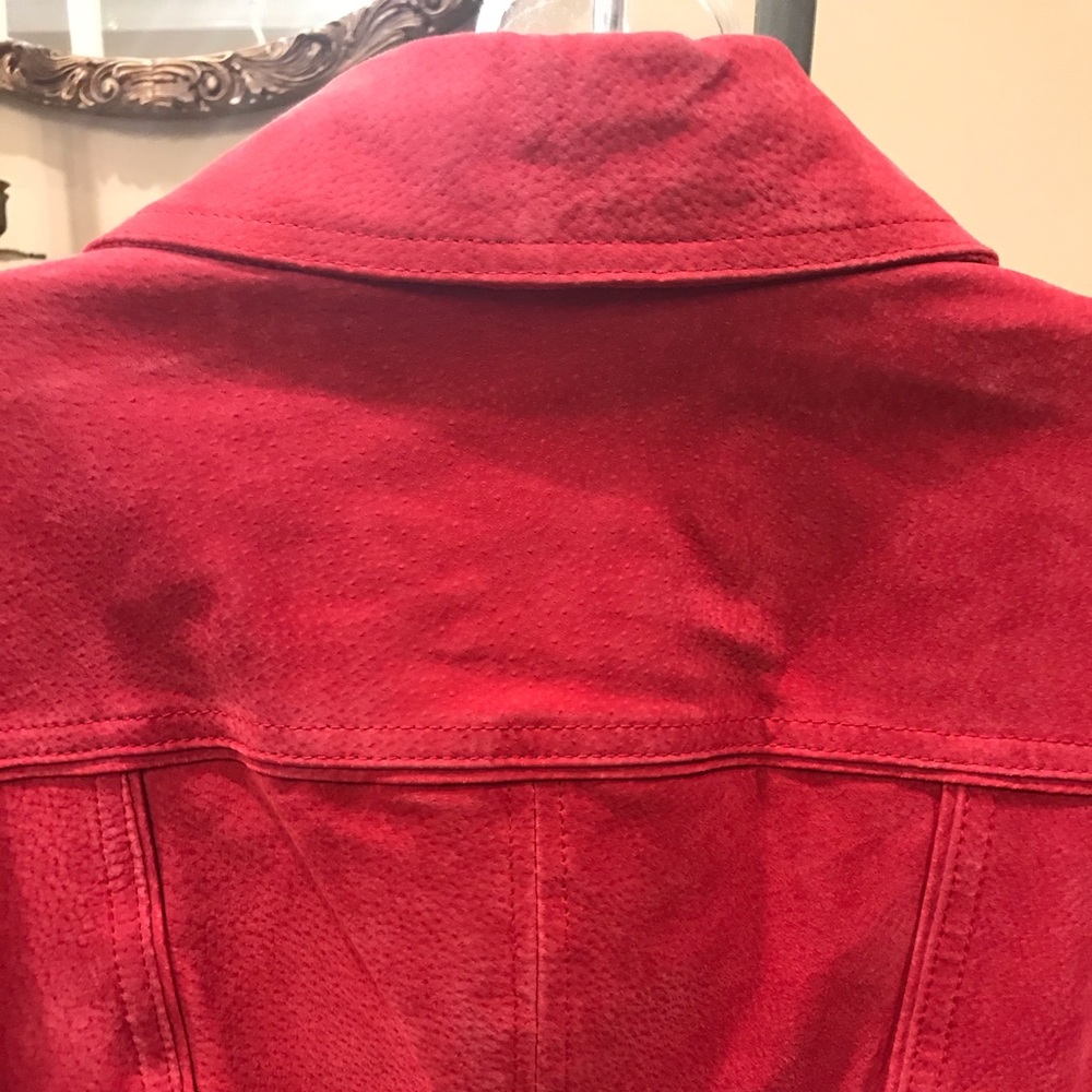 Lal Suede/Leather Red/Rust Jacket - image 8